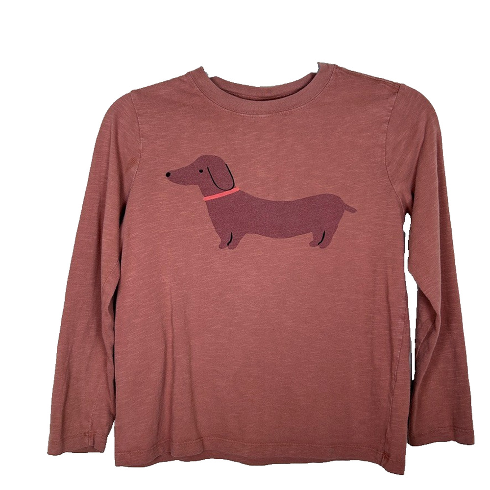 Hanna Andersson Childs Sz 8 cotton dachshund dog long sleeve T-shirt